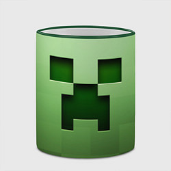 Кружка 3D Creeper Face цвета 3D-зеленый кант — фото 2