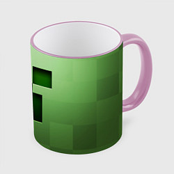 Кружка 3D Creeper Face, цвет: 3D-розовый кант