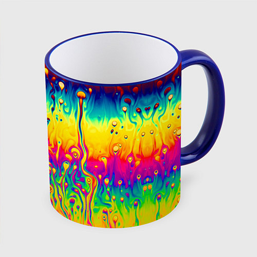 Кружка цветная Tie dye / 3D-Синий кант – фото 1