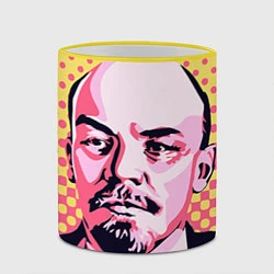 Кружка 3D Ленин: поп-арт, цвет: 3D-желтый кант — фото 2