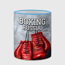 Кружка 3D Boxing Russia, цвет: 3D-небесно-голубой кант — фото 2