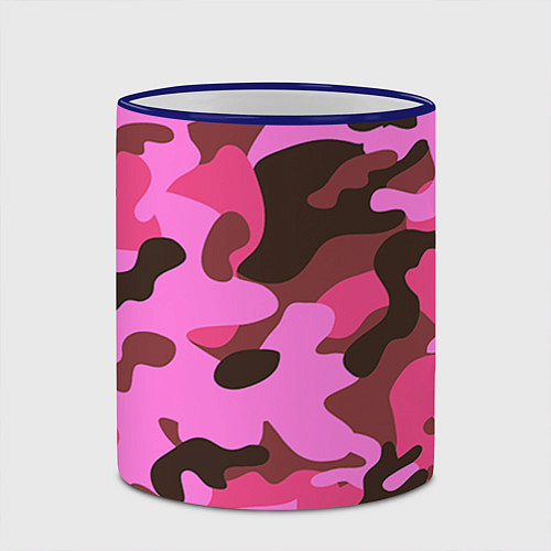 Кружка цветная Камуфляж: розовый/коричневый / 3D-Синий кант – фото 2