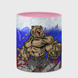 Кружка 3D Русский медведь, цвет: 3D-белый + розовый — фото 2