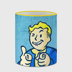 Кружка 3D Fallout: It's okey, цвет: 3D-желтый кант — фото 2