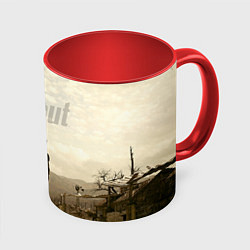 Кружка 3D Fallout City, цвет: 3D-белый + красный