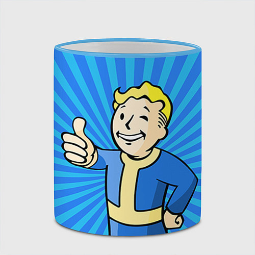 Кружка цветная Fallout Blue / 3D-Небесно-голубой кант – фото 2