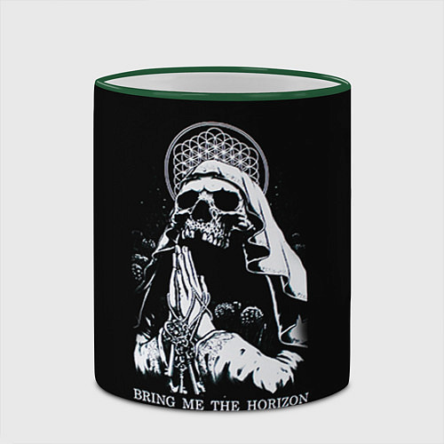 Кружка цветная BMTH: Skull Pray / 3D-Зеленый кант – фото 2