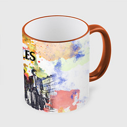 Кружка 3D The Beatles: Colour Spray, цвет: 3D-оранжевый кант