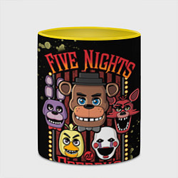 Кружка 3D Five Nights At Freddy's, цвет: 3D-белый + желтый — фото 2