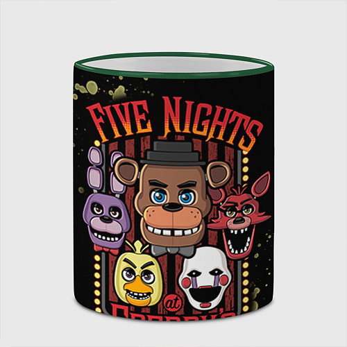 Кружка цветная Five Nights At Freddy's / 3D-Зеленый кант – фото 2