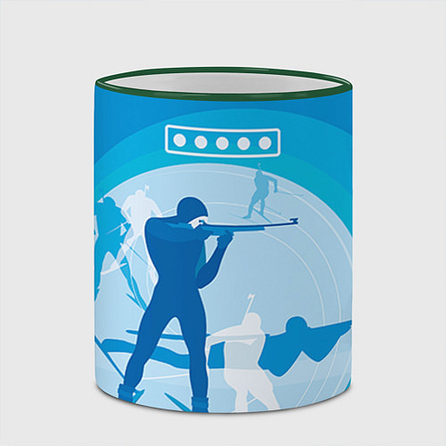 Кружка цветная Биатлон / 3D-Зеленый кант – фото 2