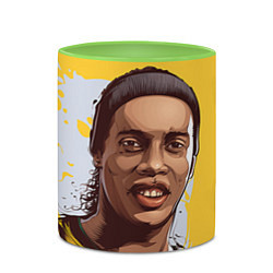 Кружка 3D Ronaldinho Art, цвет: 3D-белый + светло-зеленый — фото 2