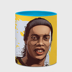 Кружка 3D Ronaldinho Art, цвет: 3D-белый + небесно-голубой — фото 2