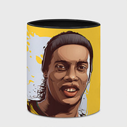 Кружка 3D Ronaldinho Art, цвет: 3D-белый + черный — фото 2