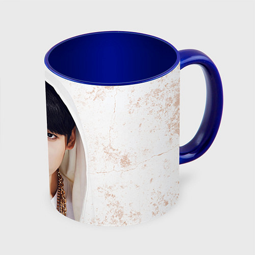 Кружка цветная Jeon Jung Kook / 3D-Белый + синий – фото 1