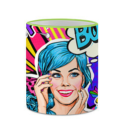 Кружка 3D Pop art, цвет: 3D-светло-зеленый кант — фото 2