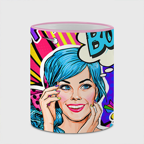 Кружка цветная Pop art / 3D-Розовый кант – фото 2