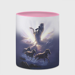 Кружка 3D Небесные лошади, цвет: 3D-белый + розовый — фото 2