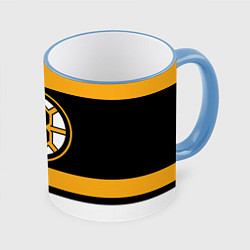 Кружка 3D Boston Bruins, цвет: 3D-небесно-голубой кант
