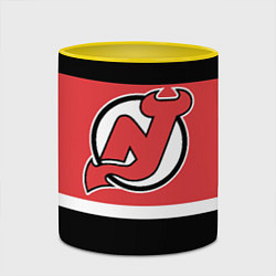 Кружка 3D New Jersey Devils, цвет: 3D-белый + желтый — фото 2