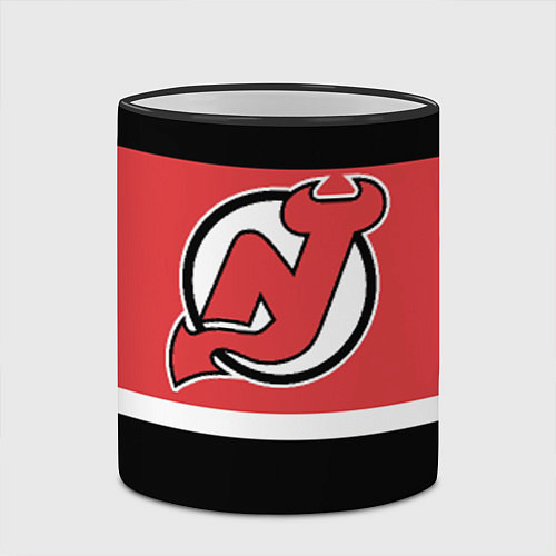 Кружка цветная New Jersey Devils / 3D-Черный кант – фото 2