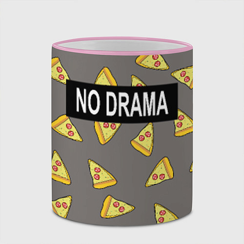 Кружка цветная No drama / 3D-Розовый кант – фото 2