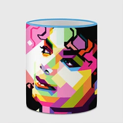 Кружка 3D Michael Jackson Art, цвет: 3D-небесно-голубой кант — фото 2