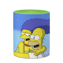 Кружка 3D Гомер и Мардж, цвет: 3D-белый + светло-зеленый — фото 2