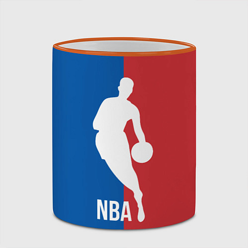 Кружка цветная Эмблема NBA / 3D-Оранжевый кант – фото 2