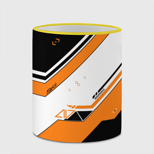Кружка цветная CS:GO Asiimov / 3D-Желтый кант – фото 2