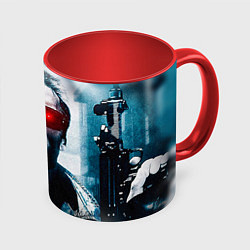 Кружка 3D T-800, цвет: 3D-белый + красный