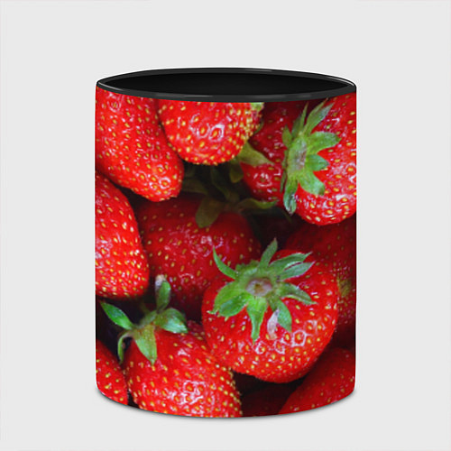 Кружка цветная Клубничная / 3D-Белый + черный – фото 2