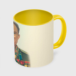 Кружка 3D Гагарин в орденах, цвет: 3D-белый + желтый