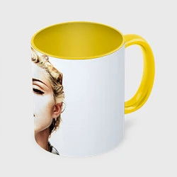 Кружка 3D Мадонна, цвет: 3D-белый + желтый