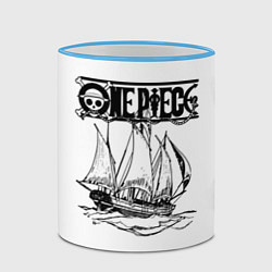 Кружка 3D One piece корабль, цвет: 3D-небесно-голубой кант — фото 2