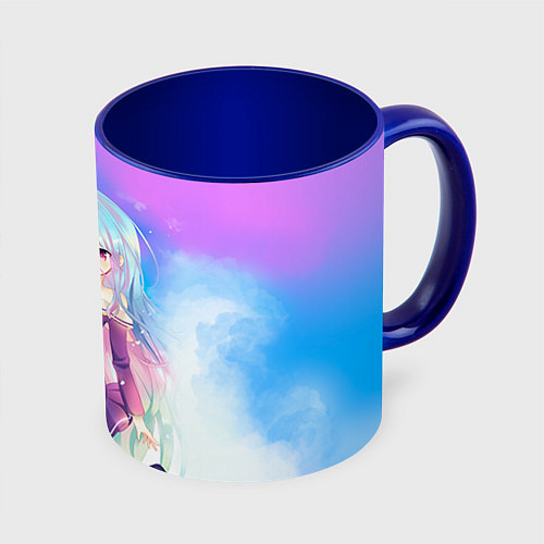 Кружка цветная No Game No Life / 3D-Белый + синий – фото 1