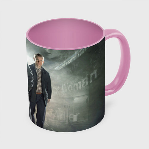 Кружка цветная Шерлок и Доктор / 3D-Белый + розовый – фото 1