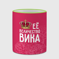 Кружка 3D Её величество Вика, цвет: 3D-светло-зеленый кант — фото 2