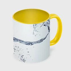 Кружка 3D Белая вода, цвет: 3D-белый + желтый