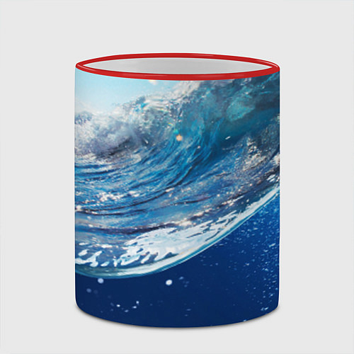 Кружка цветная Стихия воды / 3D-Красный кант – фото 2