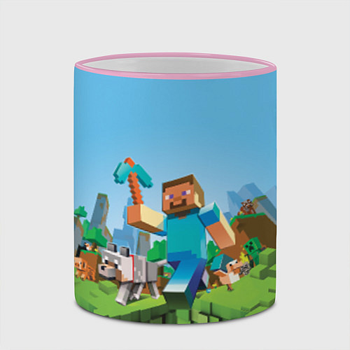 Кружка цветная Minecraft Summer / 3D-Розовый кант – фото 2