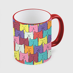 Кружка 3D Котики, цвет: 3D-красный кант