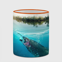 Кружка 3D Рыбалка на спиннинг, цвет: 3D-оранжевый кант — фото 2