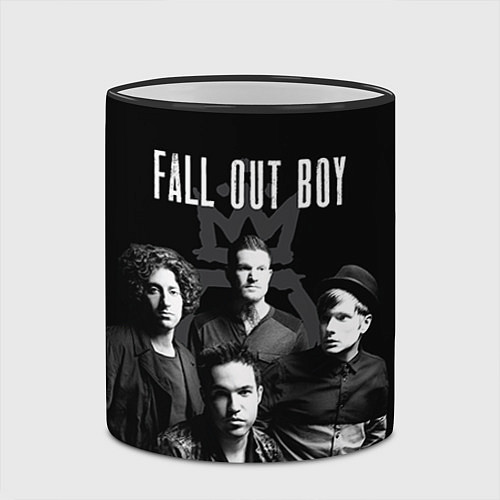 Кружка цветная Fall out boy band / 3D-Черный кант – фото 2