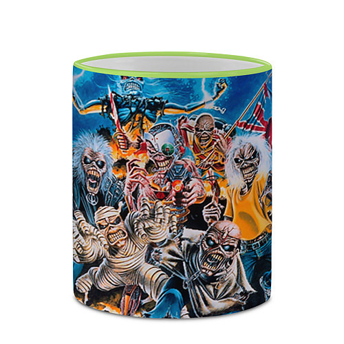 Кружка цветная Iron Maiden: Skeletons / 3D-Светло-зеленый кант – фото 2