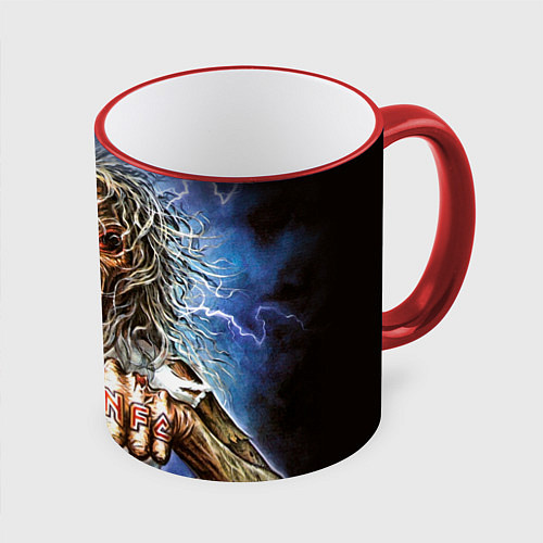 Кружка цветная Iron Maiden: Maidenfc / 3D-Красный кант – фото 1