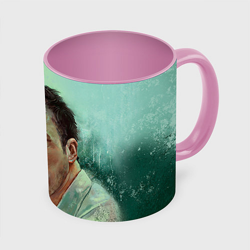 Кружка цветная Нортон с сигаретой / 3D-Белый + розовый – фото 1