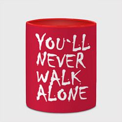 Кружка 3D You'll never walk alone, цвет: 3D-белый + красный — фото 2