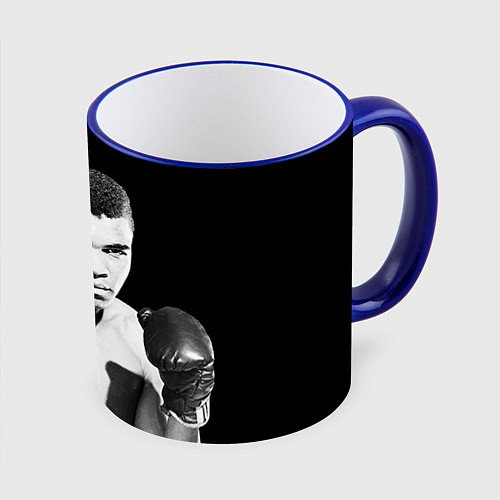 Кружка цветная Muhammad Ali / 3D-Синий кант – фото 1