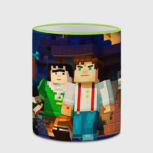 Кружка цветная Minecraft Men's / 3D-Светло-зеленый кант – фото 2